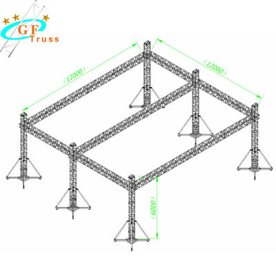 6 Pillars Event Stage Truss System Aluminum Alloy Material Big Span