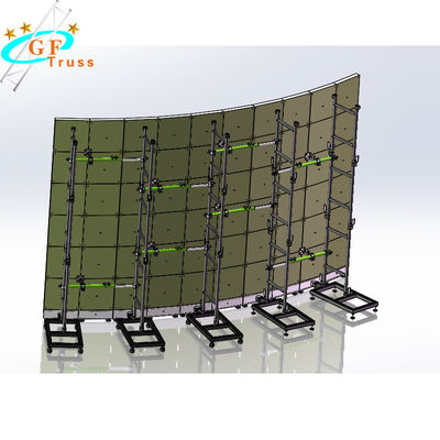 Hanging Curved LED Screen 0.8M 0.5M Aluminum Alloy Truss