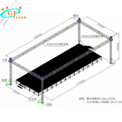 520*760mm Flat Aluminum Roof Truss System For Wedding