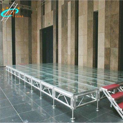 Custom Adjustable Height 2m Glass Stage Platform For Wedding