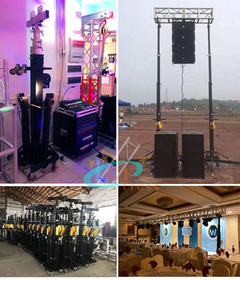 Black 100kg Load Heavy Duty Crank Stand Speaker Tower Lift