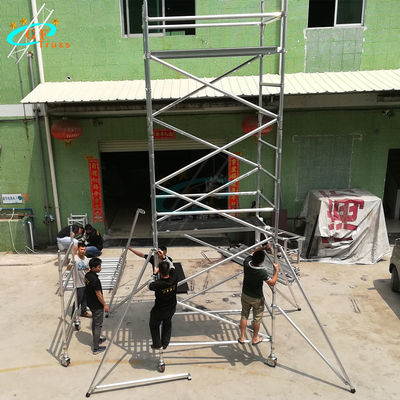 OEM Aluminium Scaffold Tower 6m Platform Height With Outriggers