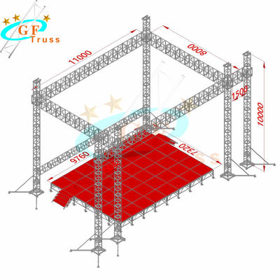 Aluminum Square Spigot Flat Roof Truss System For Exhibition