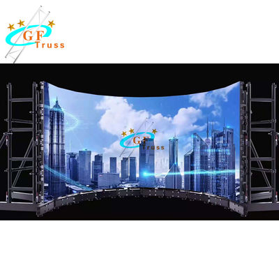 Silver Black Ladder Shape LED Screen Truss 500*1000mm Size