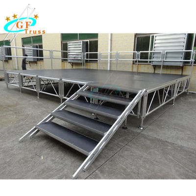 1.22*2.44m Mobile Aluminum Stage Platform Black Red Color