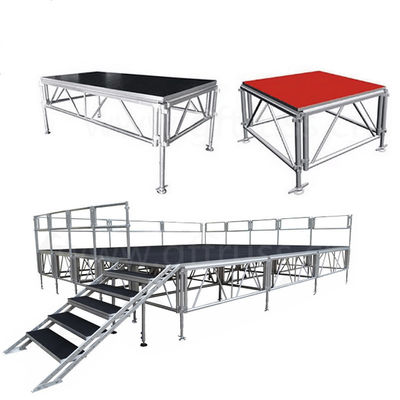 1.22*2.44m Mobile Aluminum Stage Platform Black Red Color